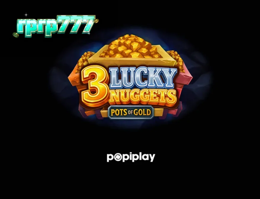 Tampilan visual slot 3 Lucky Nuggets dengan tema pertambangan emas yang ceria